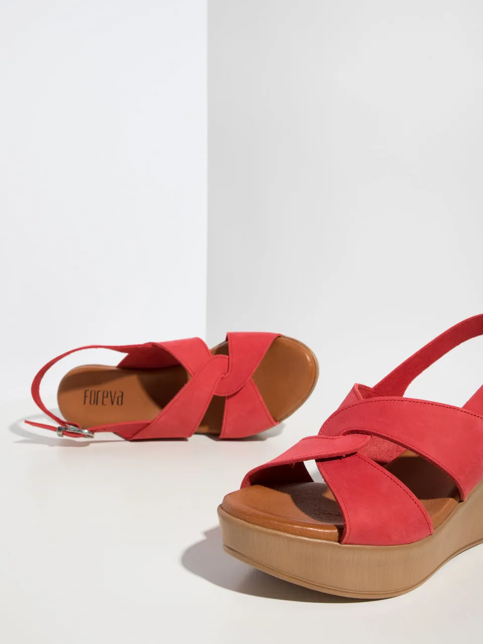 Red Buckle Sandals