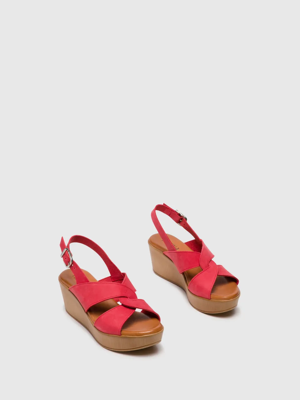 Red Buckle Sandals