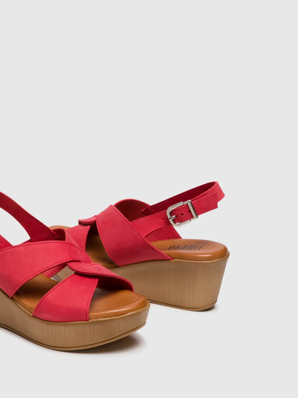Red Buckle Sandals