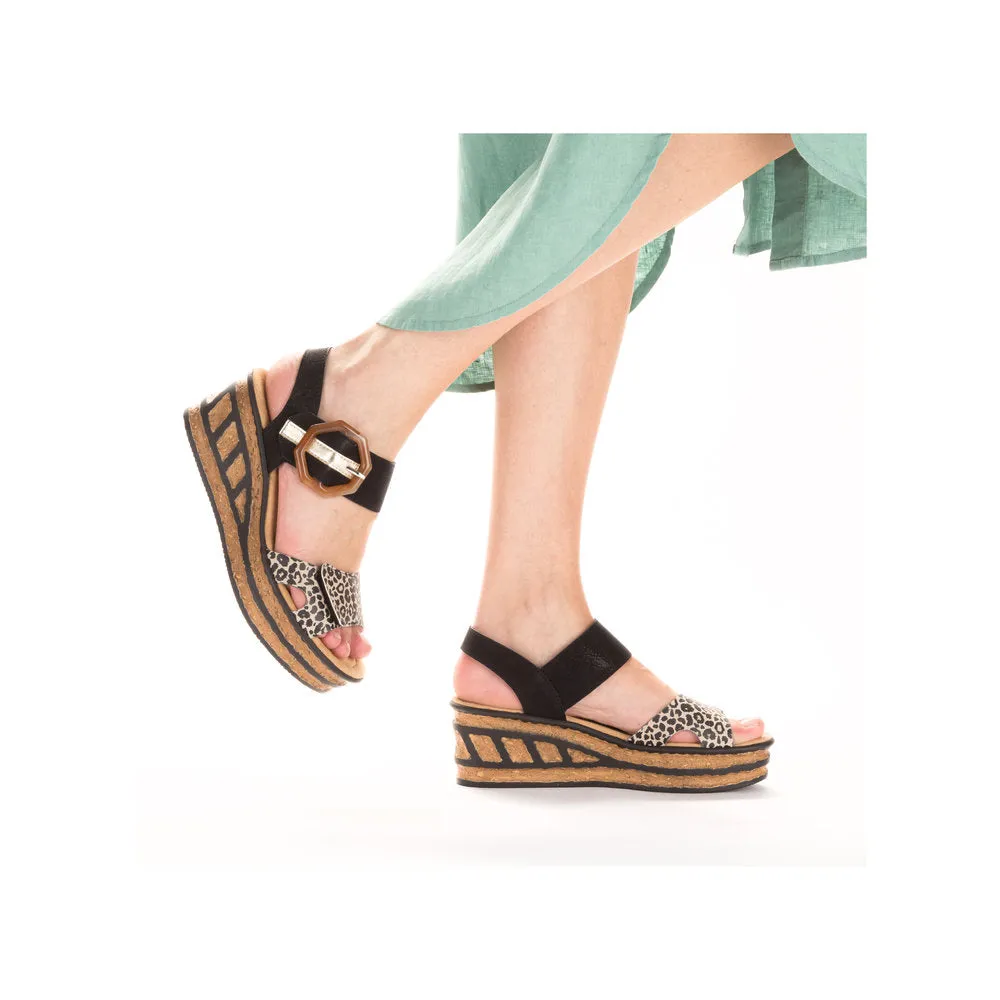 Rieker 68176-00 Leopard Print / Black