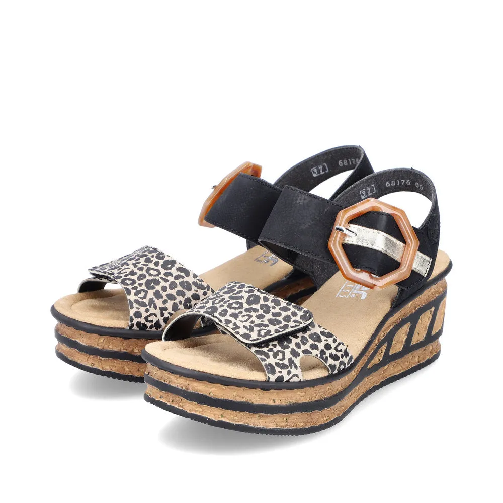 Rieker 68176-00 Leopard Print / Black