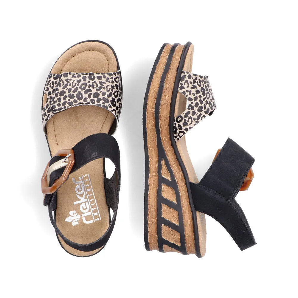 Rieker 68176-00 Leopard Print / Black