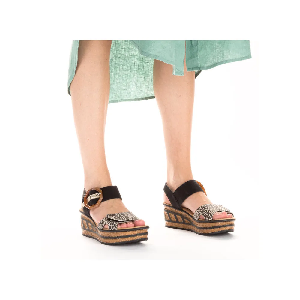 Rieker 68176-00 Leopard Print / Black