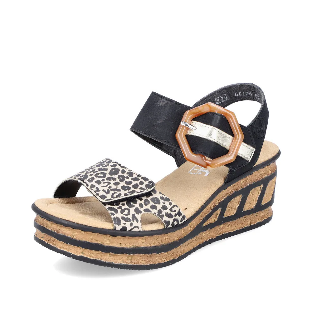 Rieker 68176-00 Leopard Print / Black