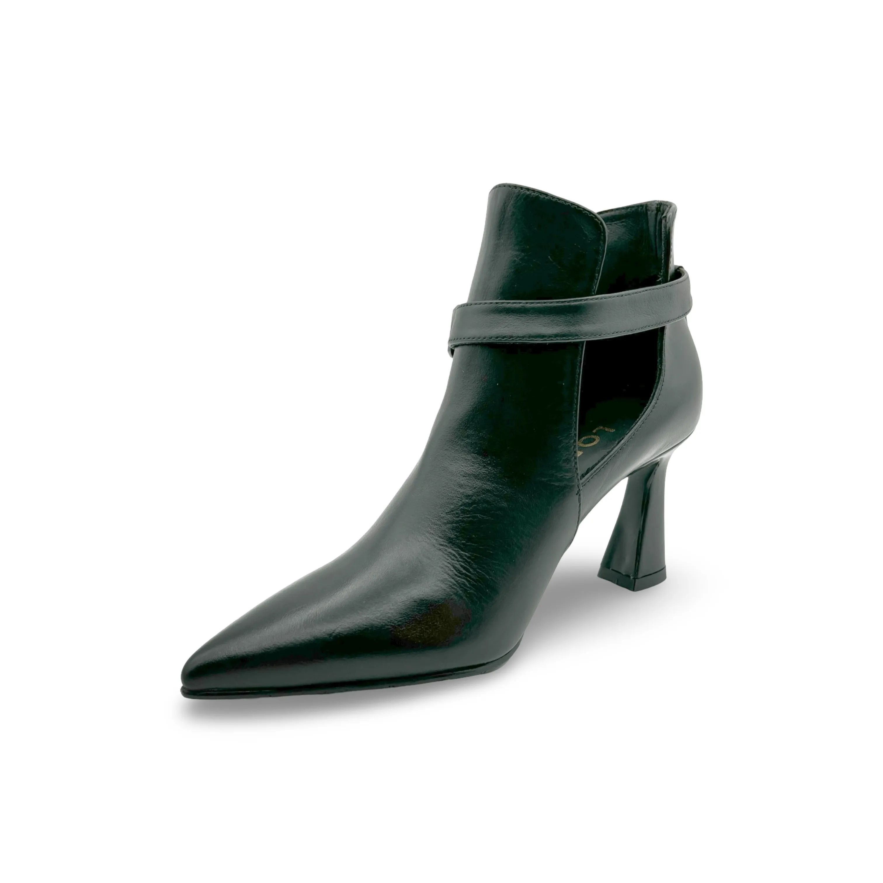 Rolumer Black Leather Bootie