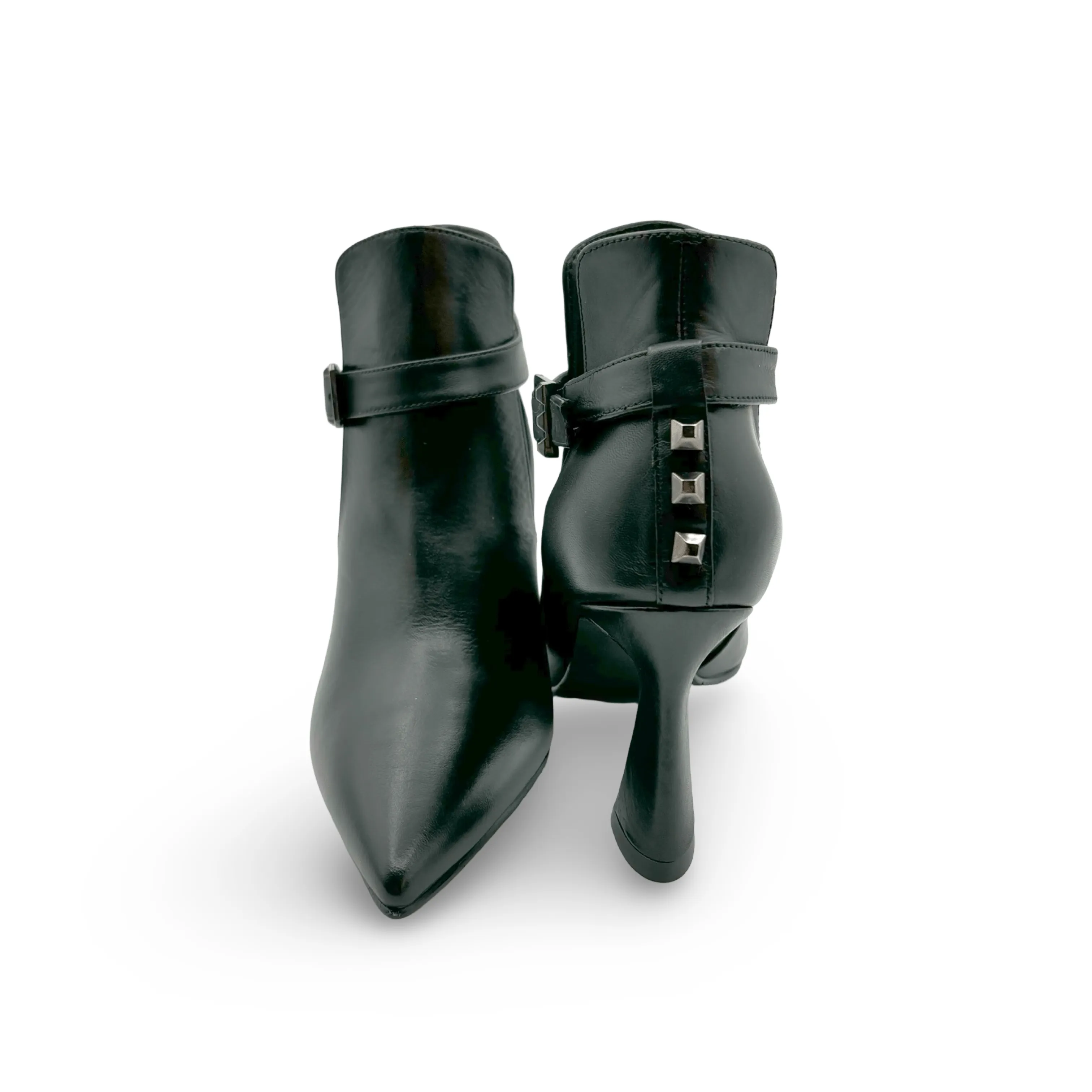 Rolumer Black Leather Bootie