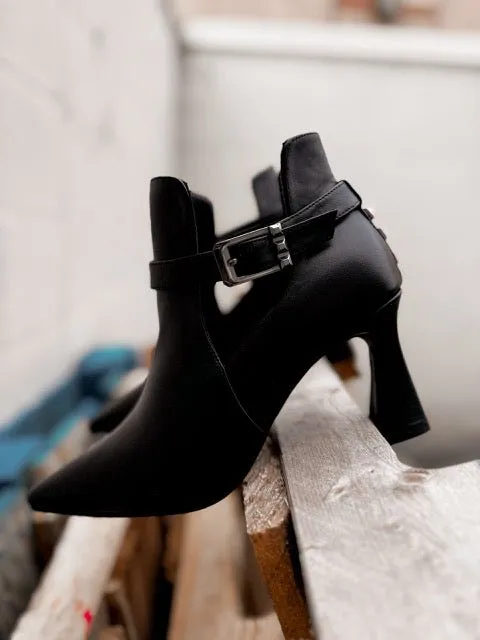 Rolumer Black Leather Bootie