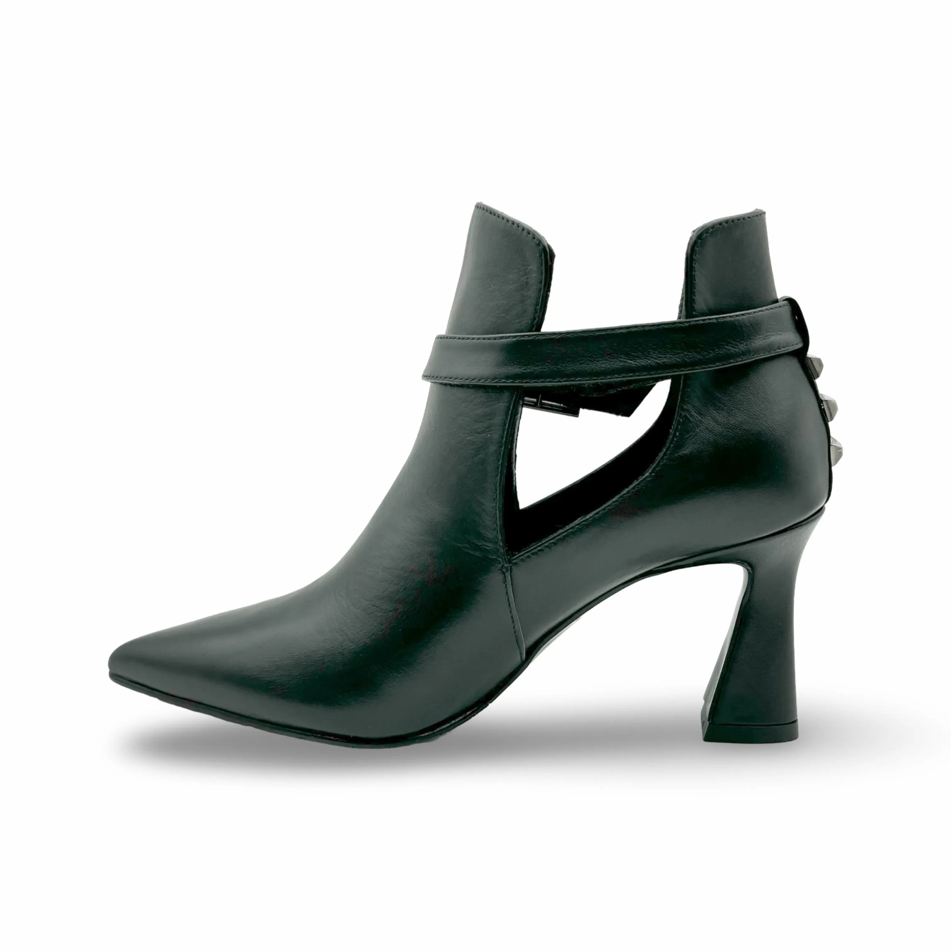 Rolumer Black Leather Bootie
