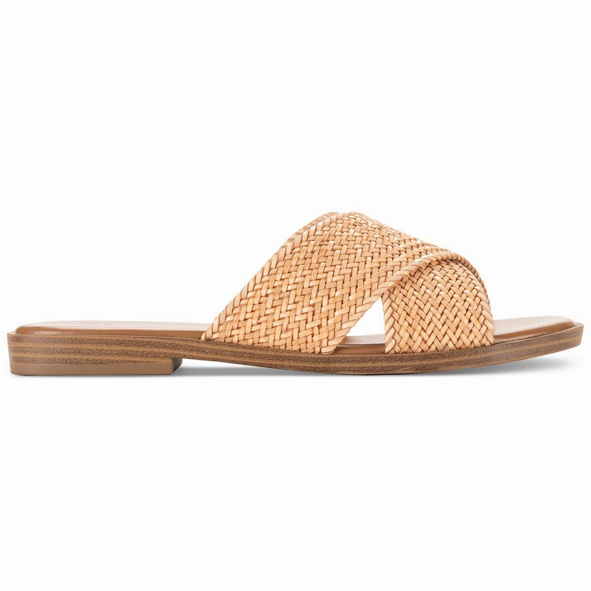 SHANNONNP Womens Round toe Crisscross straps Flat Shoes