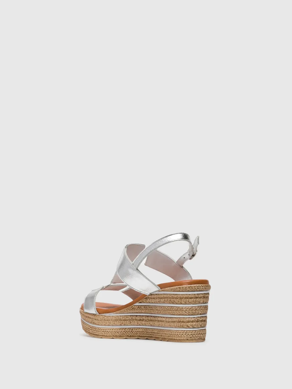 Silver T-Strap Sandals