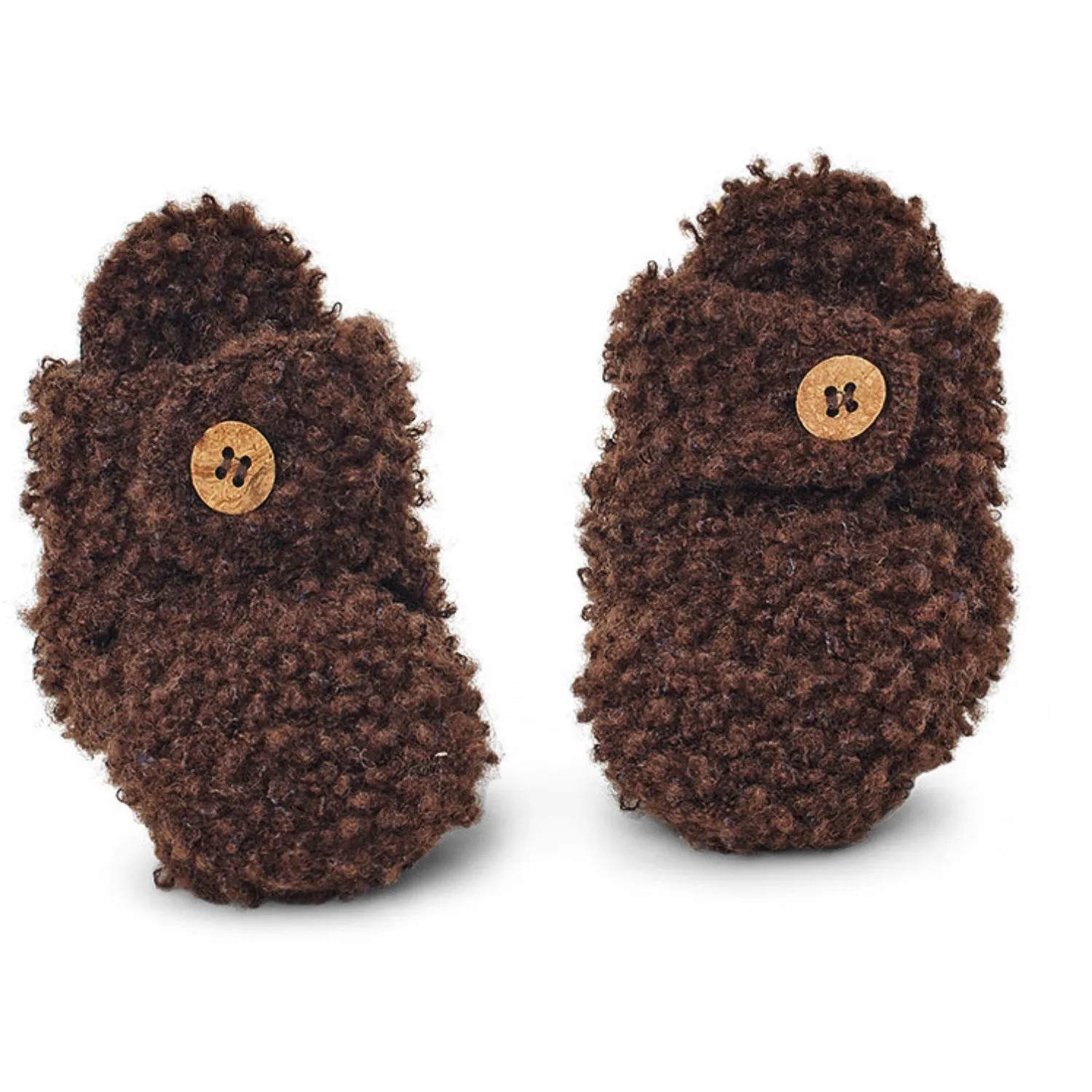 Smallstuff Brown Booties Boucl Merino Wool
