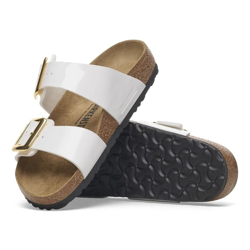 Sydney Luxe Buckle - Patent White Birko-Flor||Sydney  boucle luxueuse - Birko-flor verni blanc