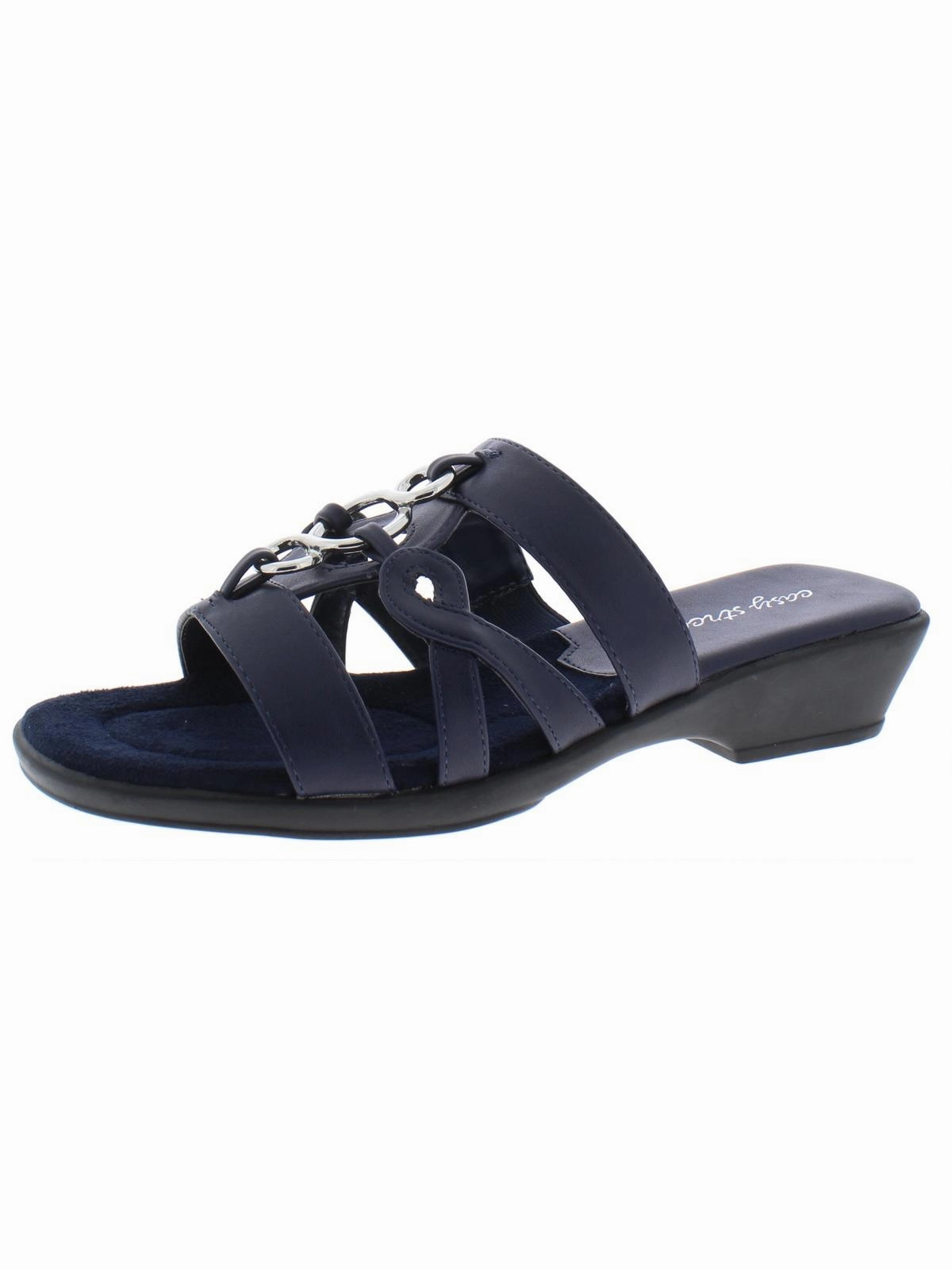 Torrid Womens Faux Leather Strappy Slide Sandals