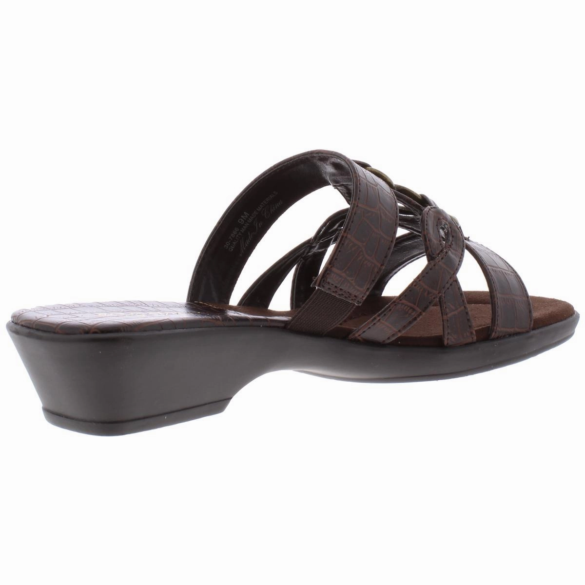 Torrid Womens Faux Leather Strappy Slide Sandals