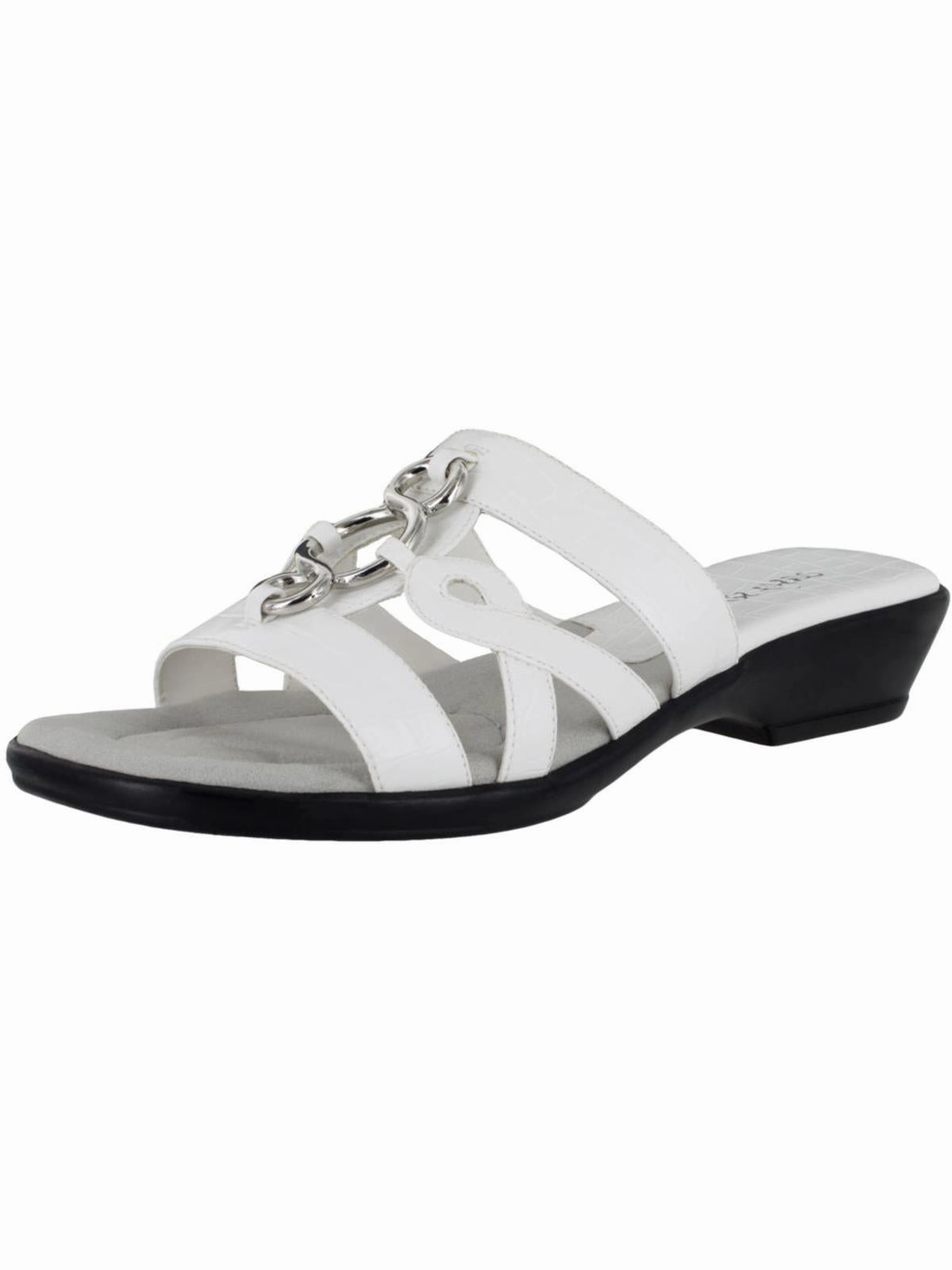 Torrid Womens Faux Leather Strappy Slide Sandals