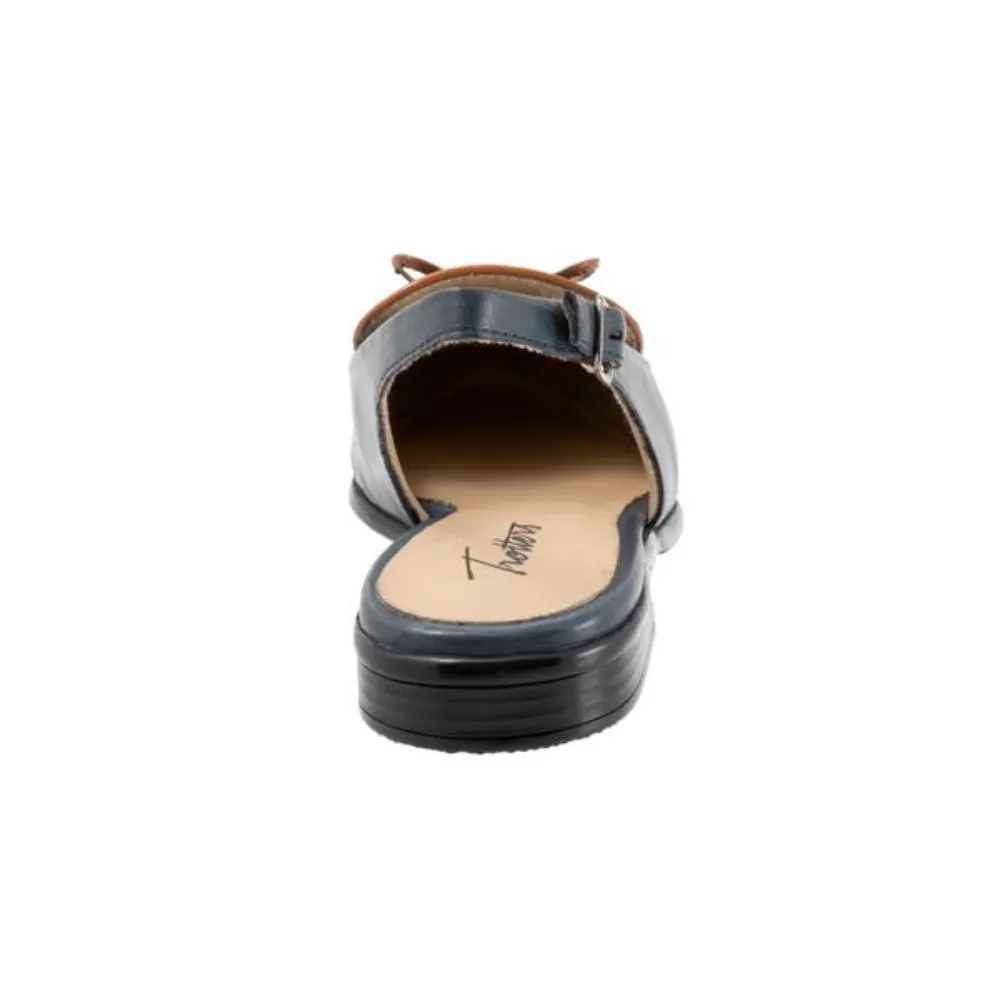 Trotters Lillie Navy/Tan Leather Mule (Women's)