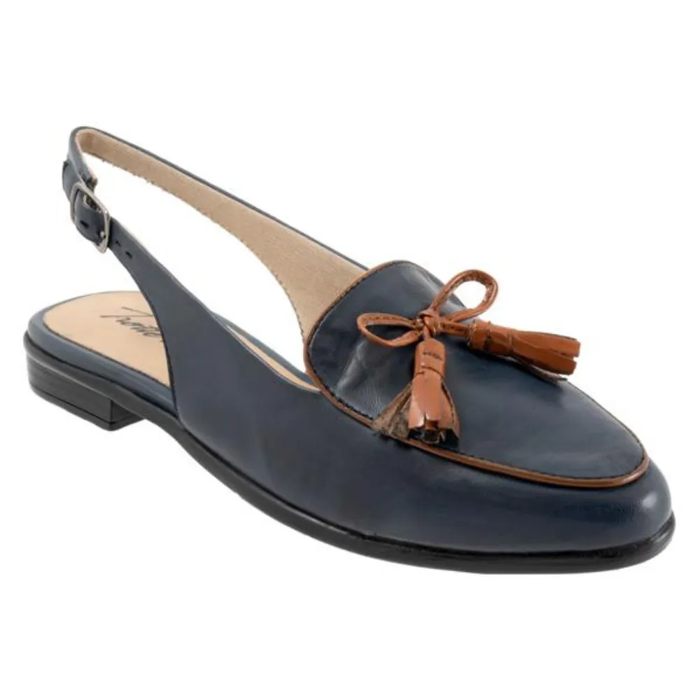 Trotters Lillie Navy/Tan Leather Mule (Women's)