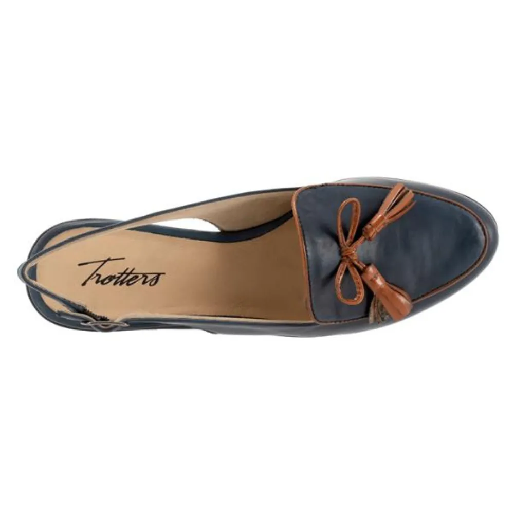 Trotters Lillie Navy/Tan Leather Mule (Women's)