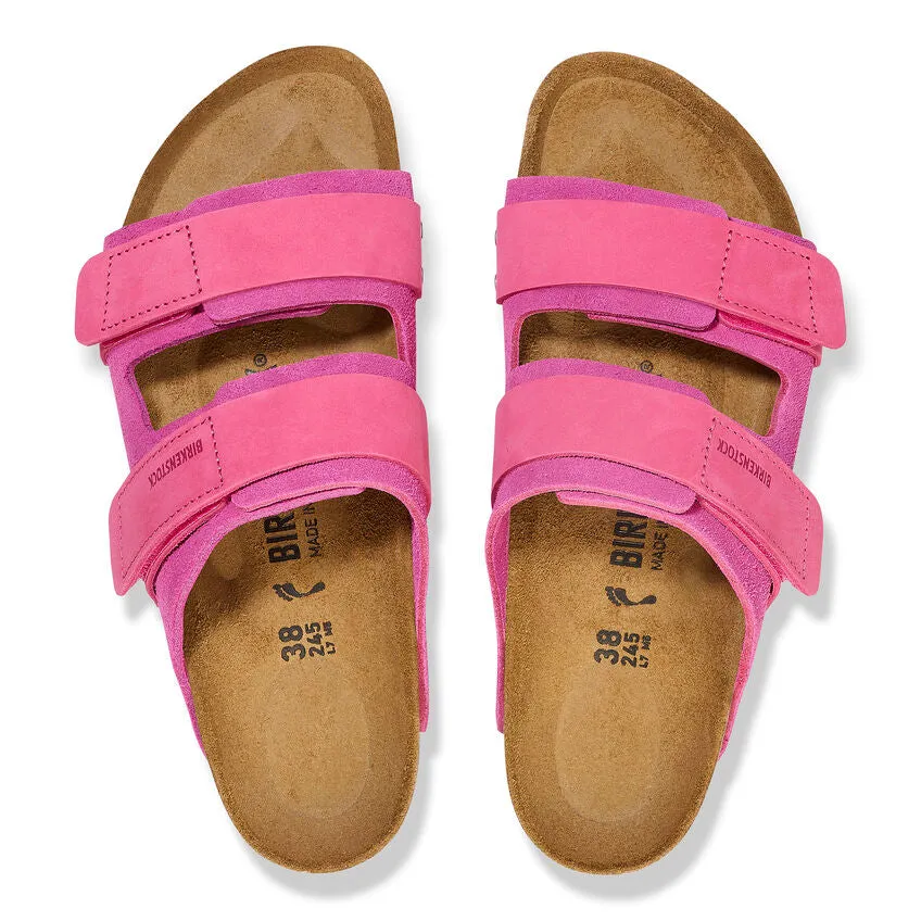 Uji Women - Fushia Tulip Suede Nubuck||Uji pour femmes - Sude nubuck fuchsia tulipe