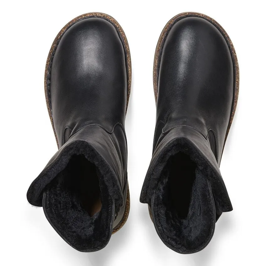 Uppsala - Black Leather Shearling||Uppsala - Cuir fourrure noir