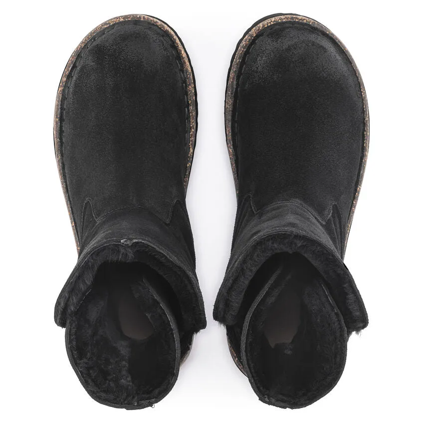 Uppsala - Black Suede Shearling||Uppsala - Sude fourrure noir