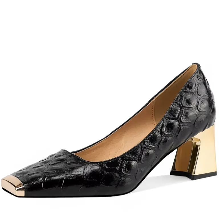 USS Shoes Ava Women's Leather Mid Heel Pumps