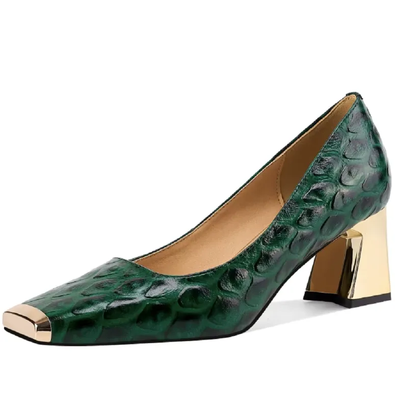 USS Shoes Ava Women's Leather Mid Heel Pumps