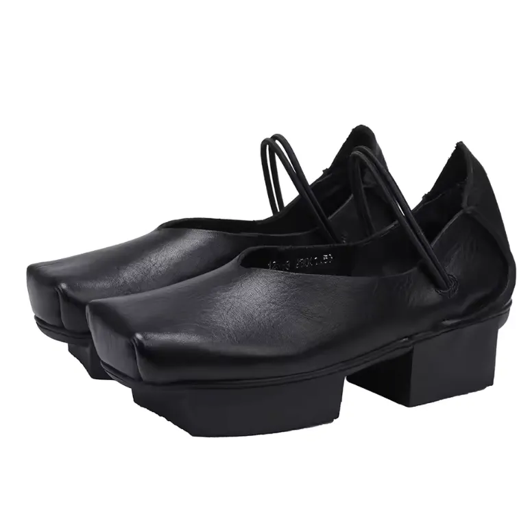 USS Shoes Ramira Women's Versatile Genuine Leather Middle Heel Pumps