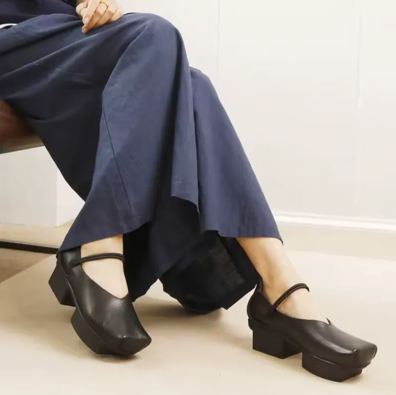 USS Shoes Ramira Women's Versatile Genuine Leather Middle Heel Pumps