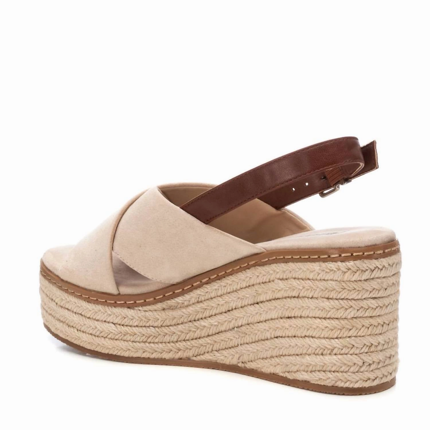 Women's Leather Heeled Sandals In Beige