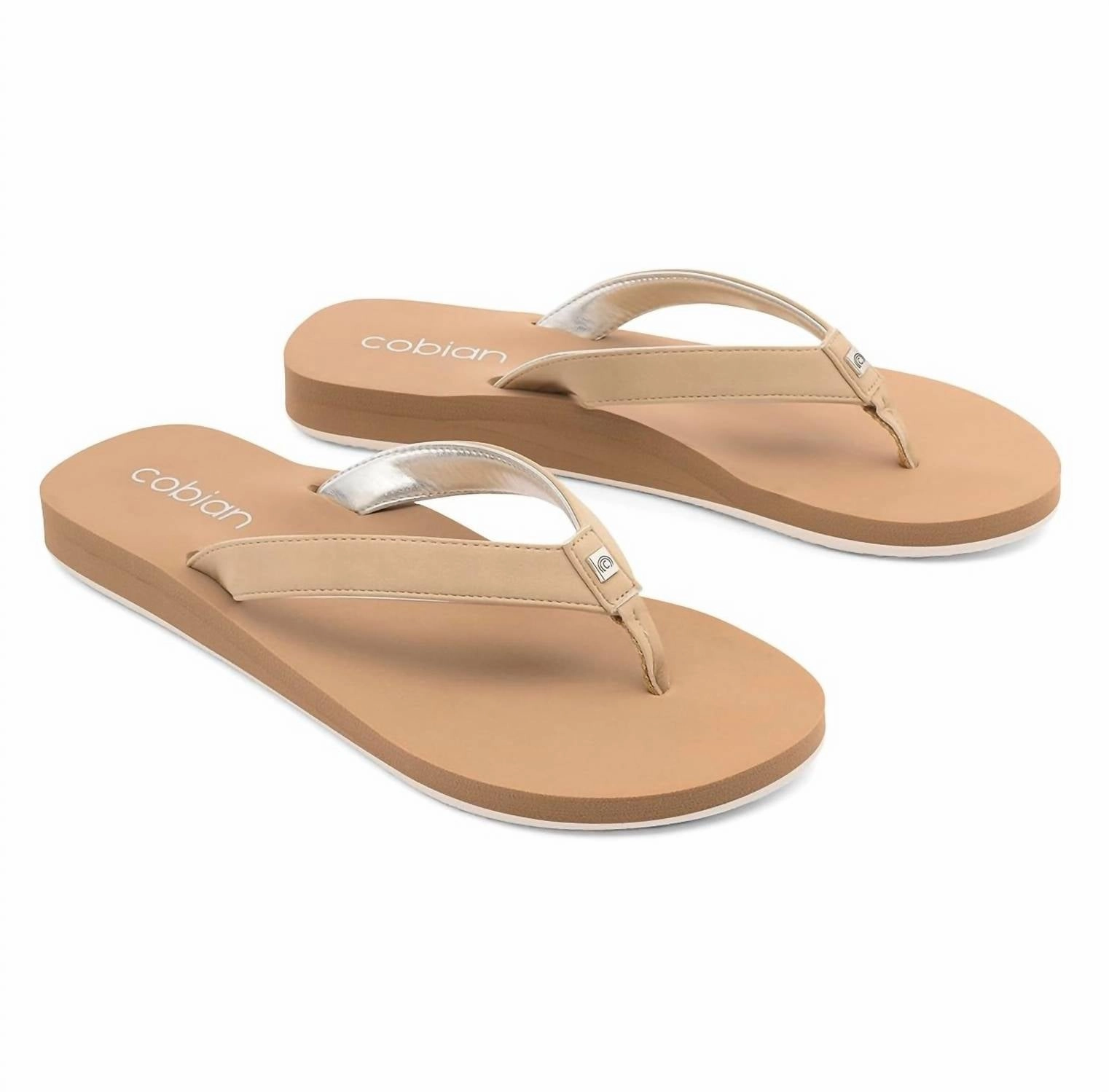 Women's Skinny Bounce Flip-Flops In Tan
