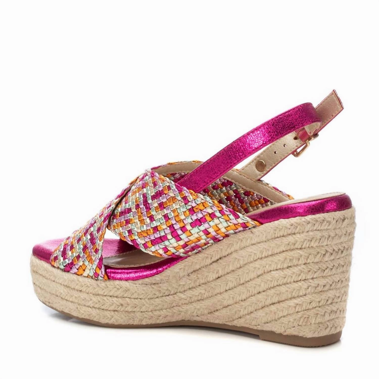 Women's Wedge Sandals In Fuxia