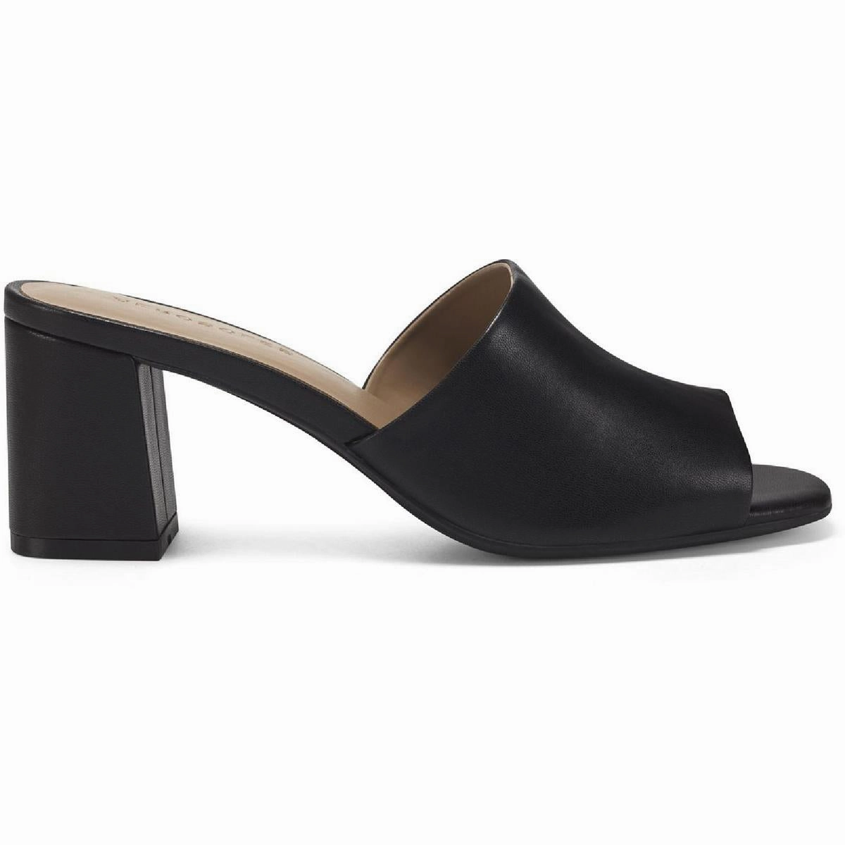 Womens Faux Leather Peep Toe Block Heel