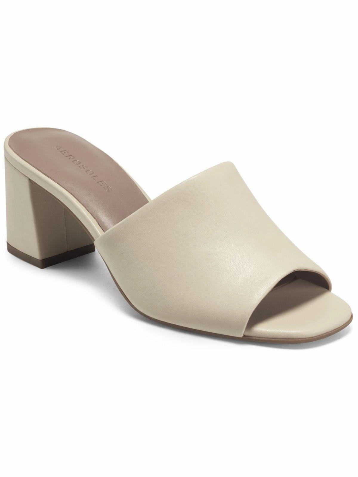 Womens Faux Leather Peep Toe Block Heel