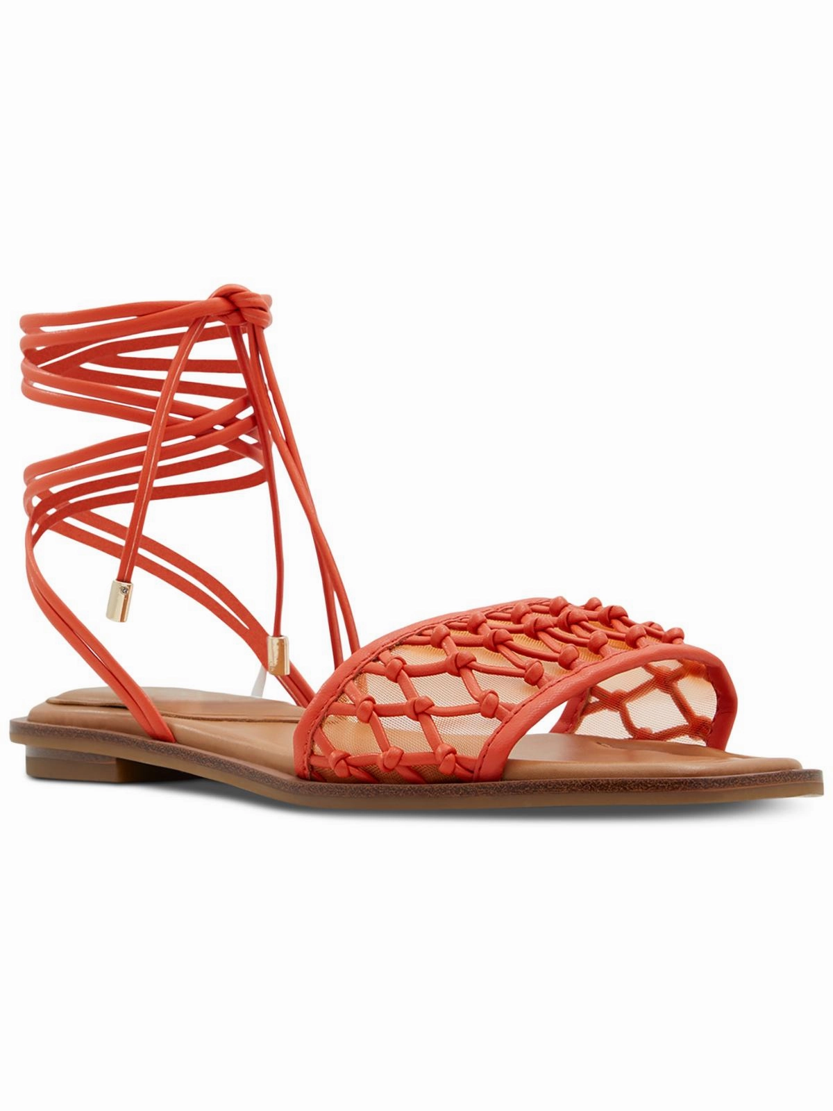 Womens Faux Leather Slip On Strappy Sandals