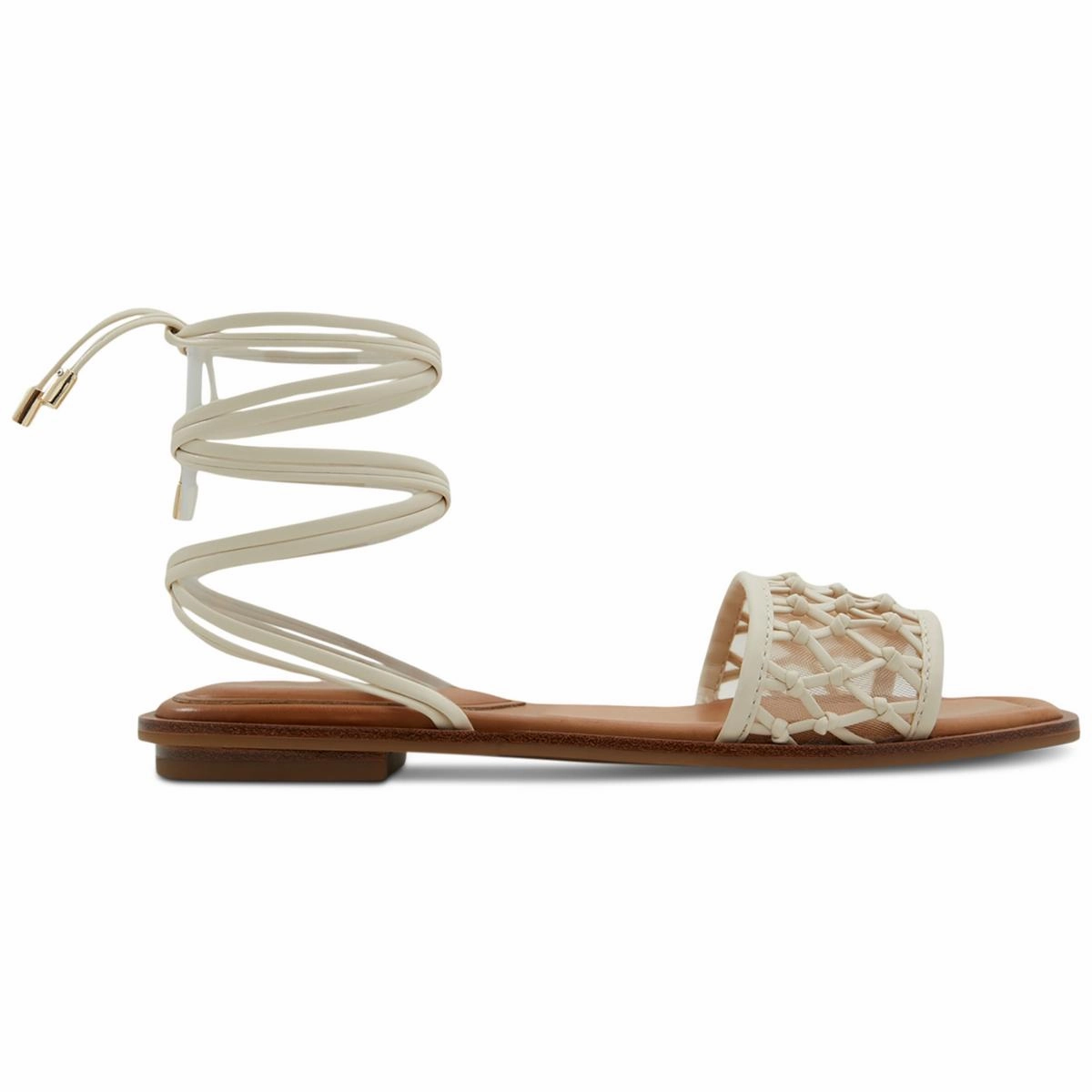 Womens Faux Leather Slip On Strappy Sandals