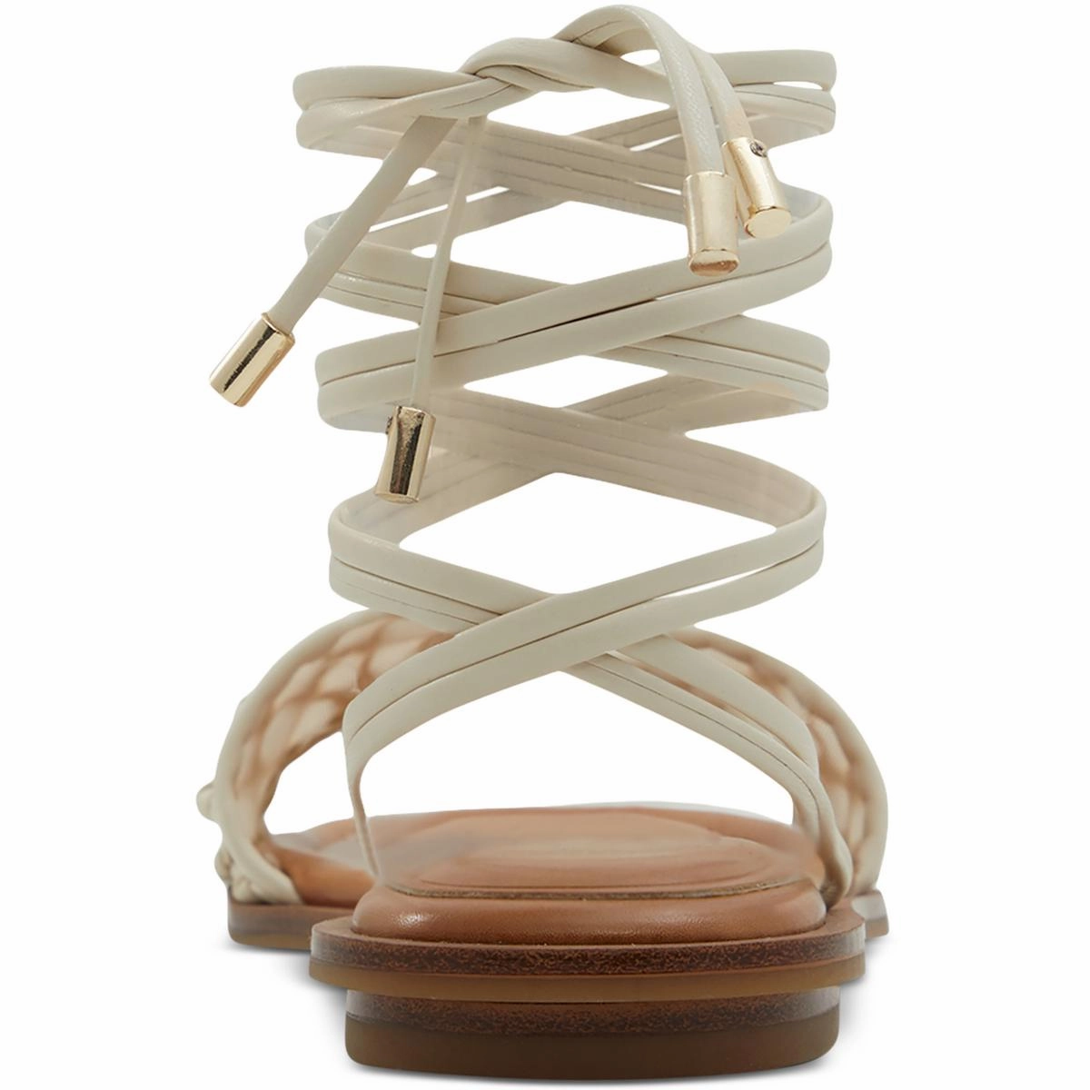 Womens Faux Leather Slip On Strappy Sandals